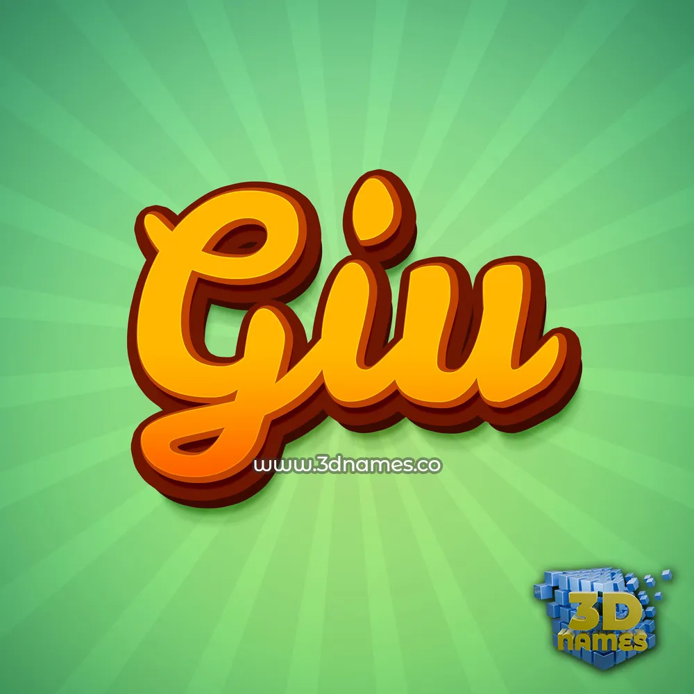 giu in Green Rays style - 3D name wallpaper