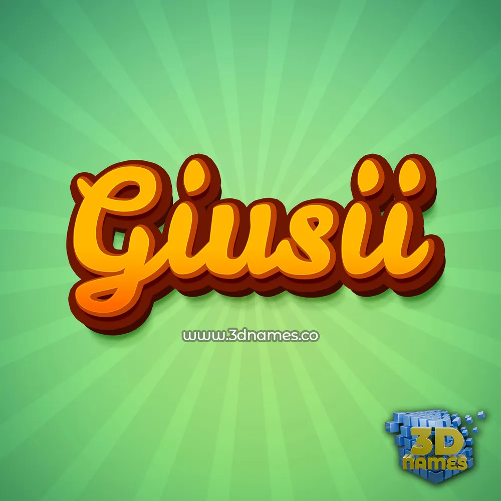 giusii in Green Rays style - 3D name wallpaper