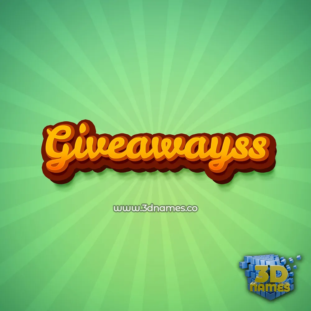 giveawayss in Green Rays style - 3D name wallpaper