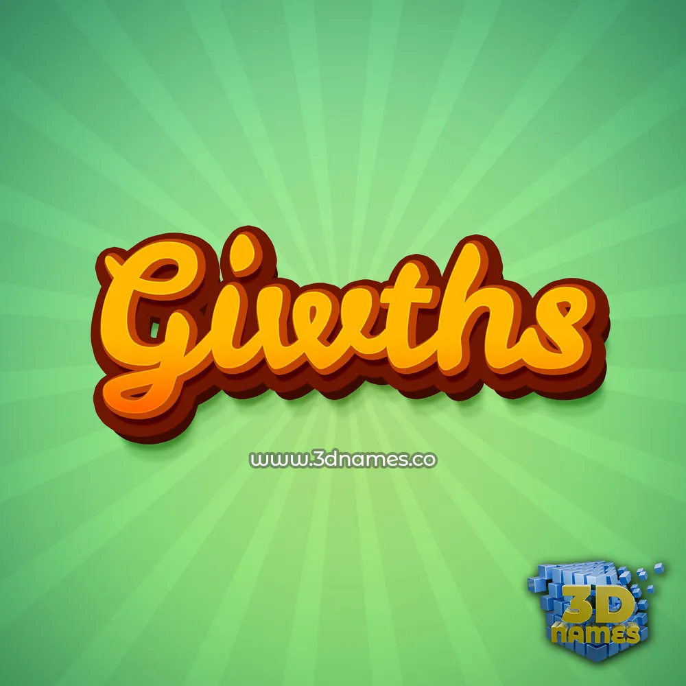 giwths in Green Rays style - 3D name wallpaper