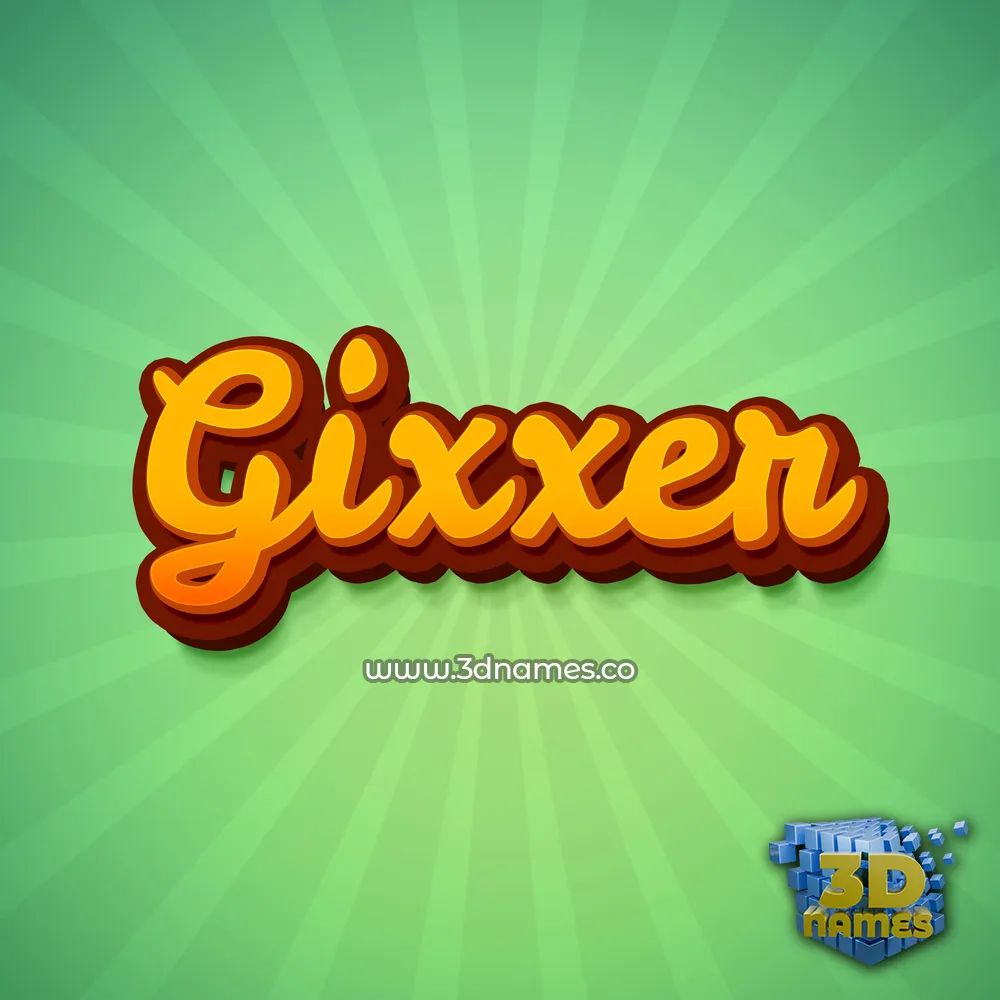 gixxer in Green Rays style - 3D name wallpaper