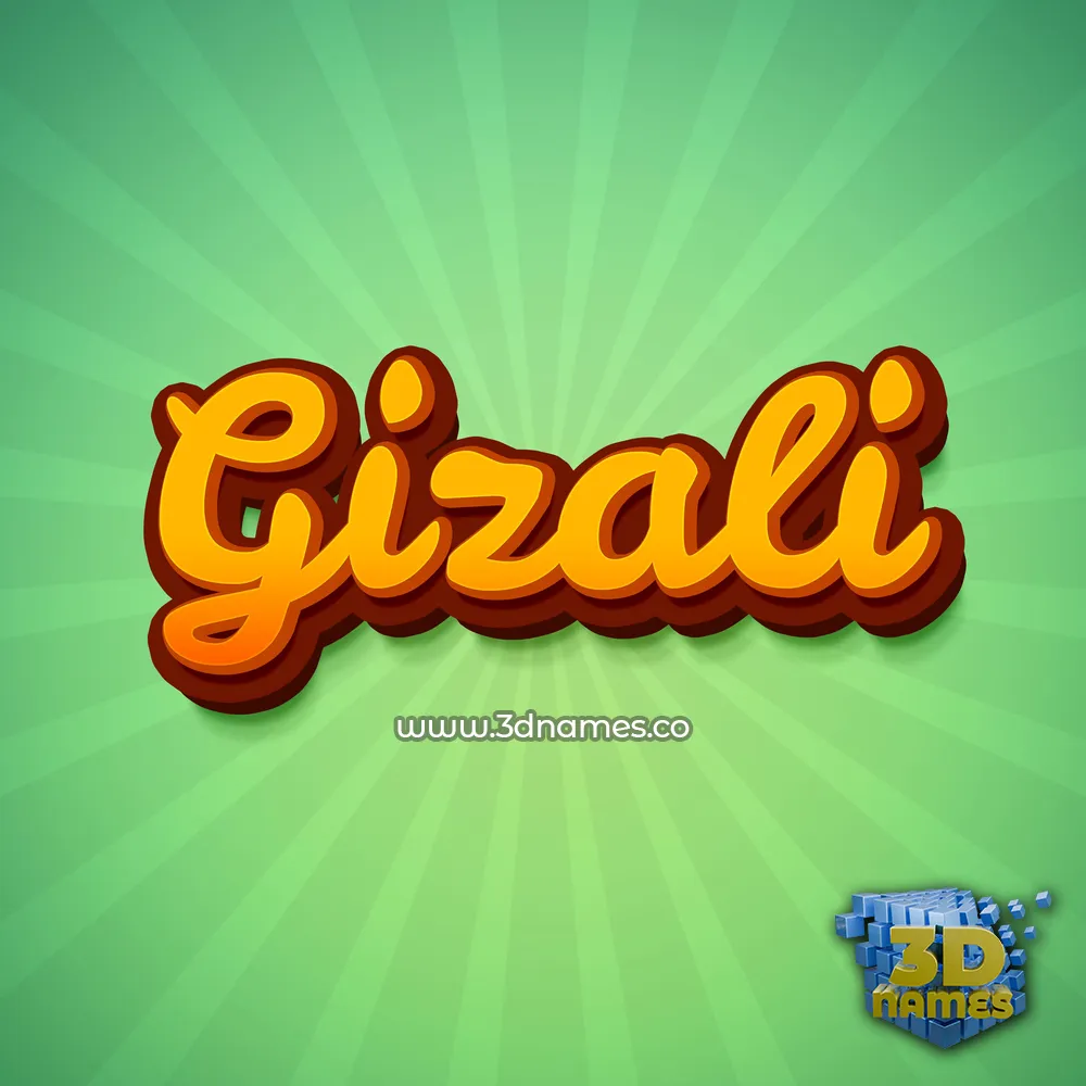 gizali in Green Rays style - 3D name wallpaper