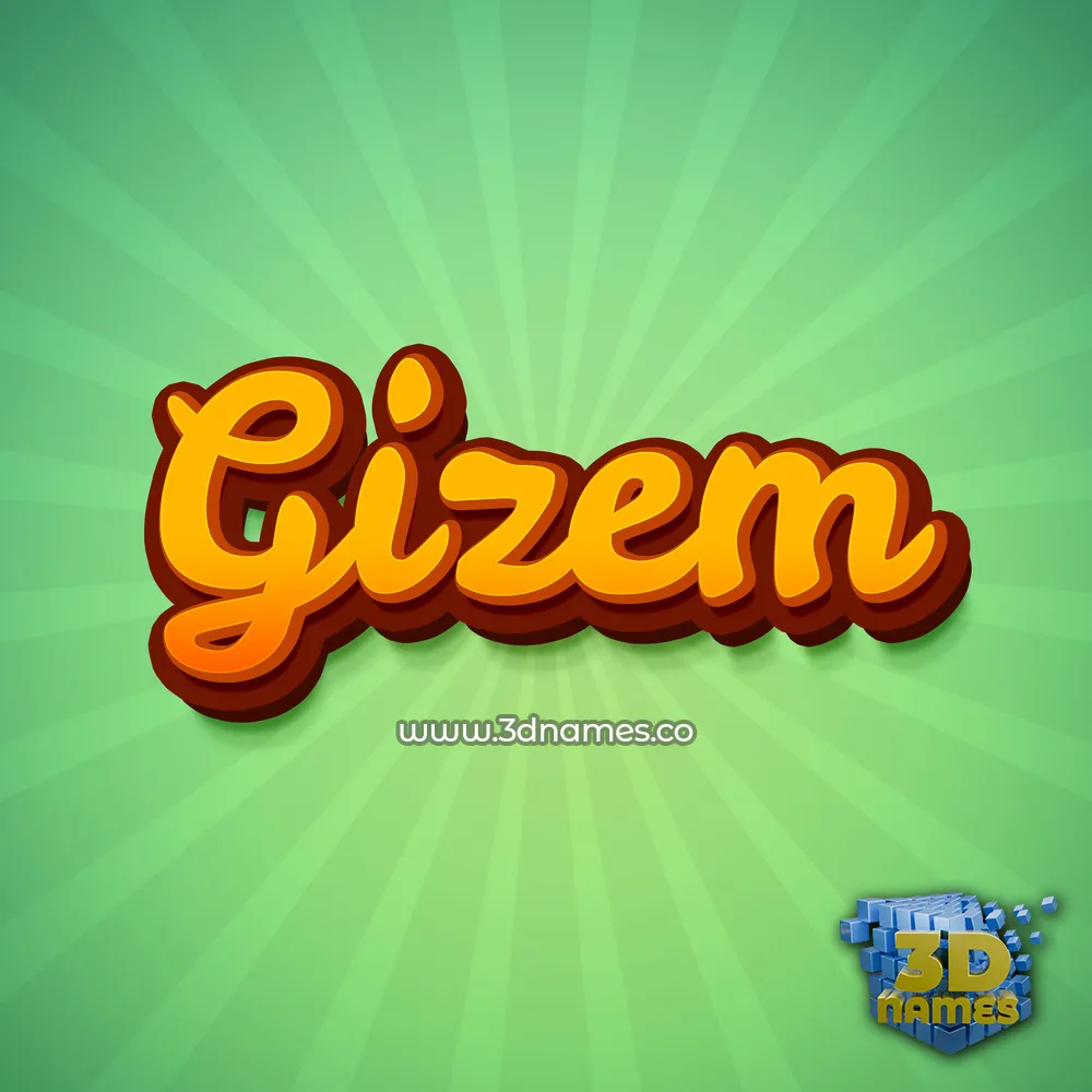 gizem in Green Rays style - 3D name wallpaper