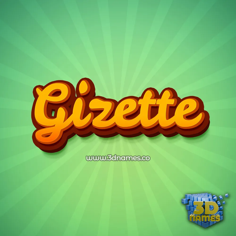 gizette in Green Rays style - 3D name wallpaper