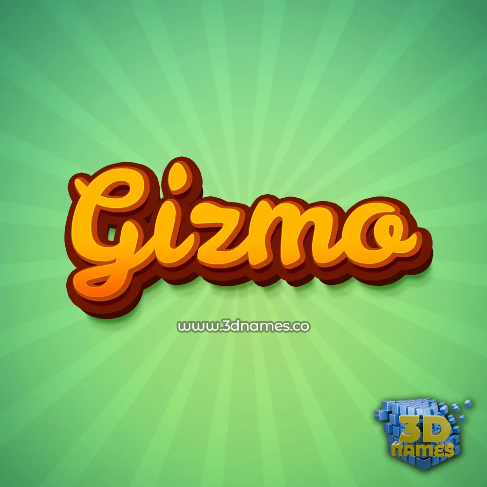 gizmo in Green Rays style - 3D name wallpaper