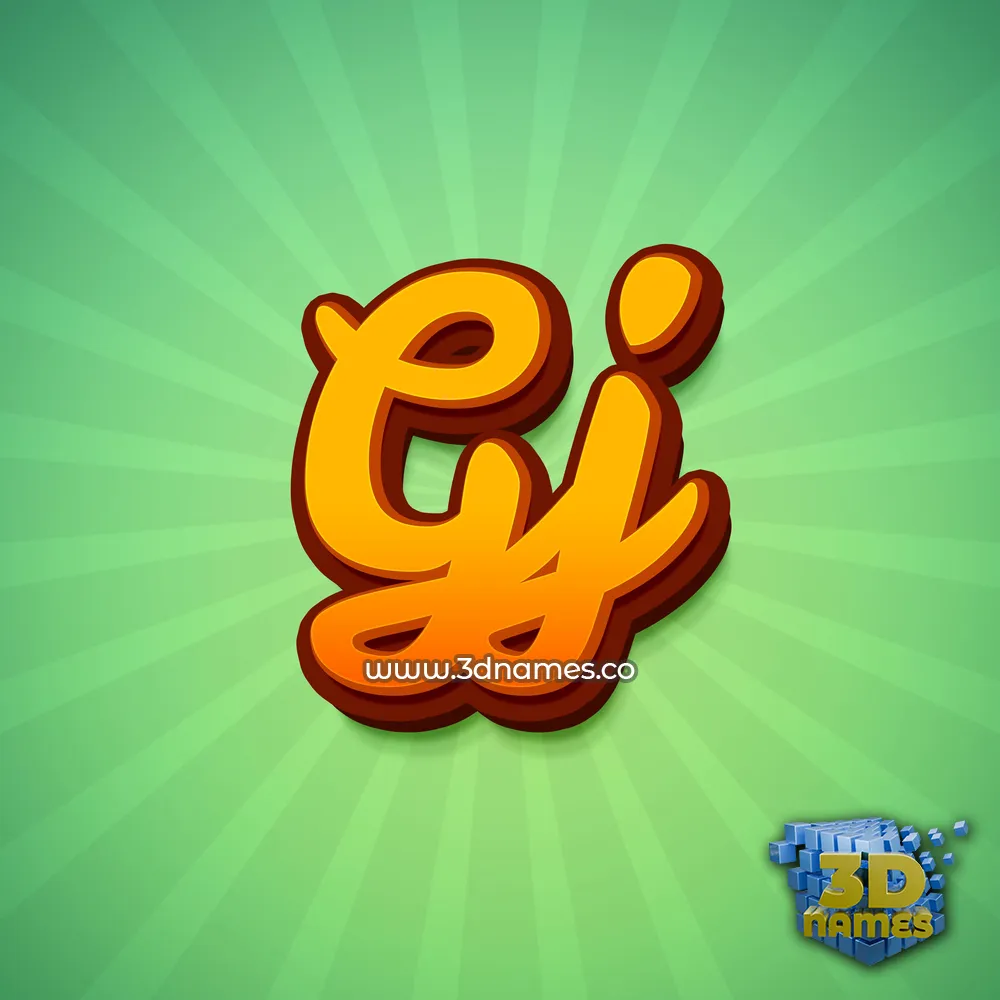 gj in Green Rays style - 3D name wallpaper