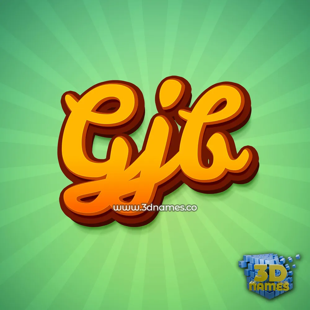 gjb in Green Rays style - 3D name wallpaper