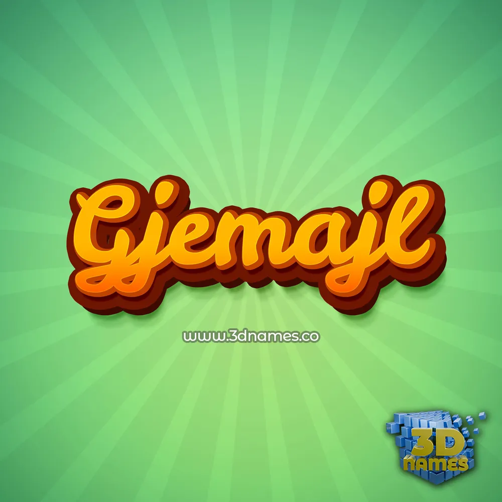 gjemajl in Green Rays style - 3D name wallpaper