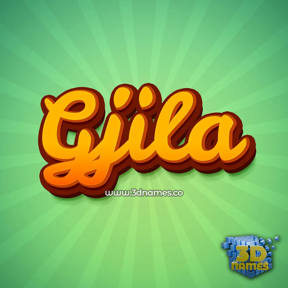 gjila in Green Rays style - 3D name wallpaper