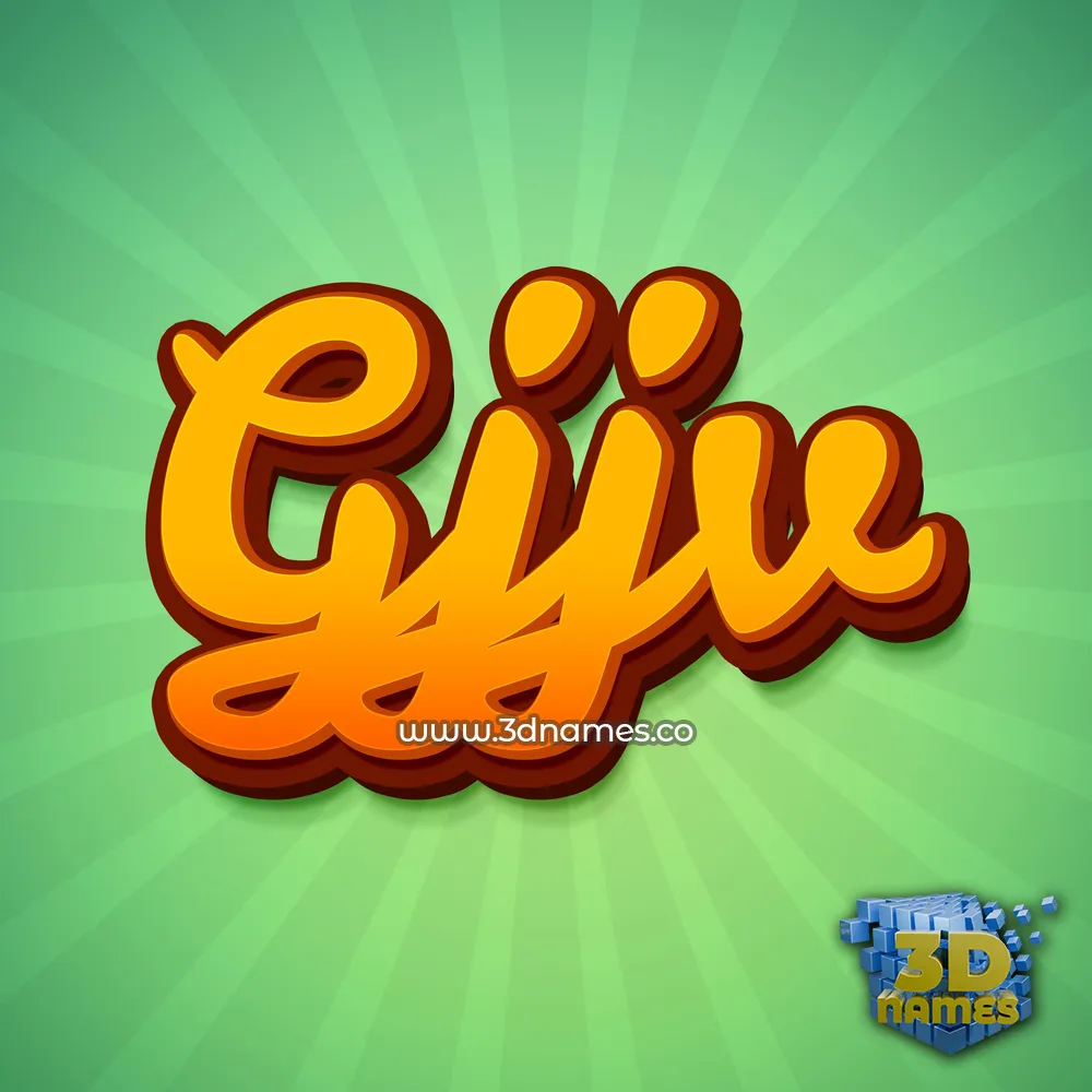 gjjv in Green Rays style - 3D name wallpaper