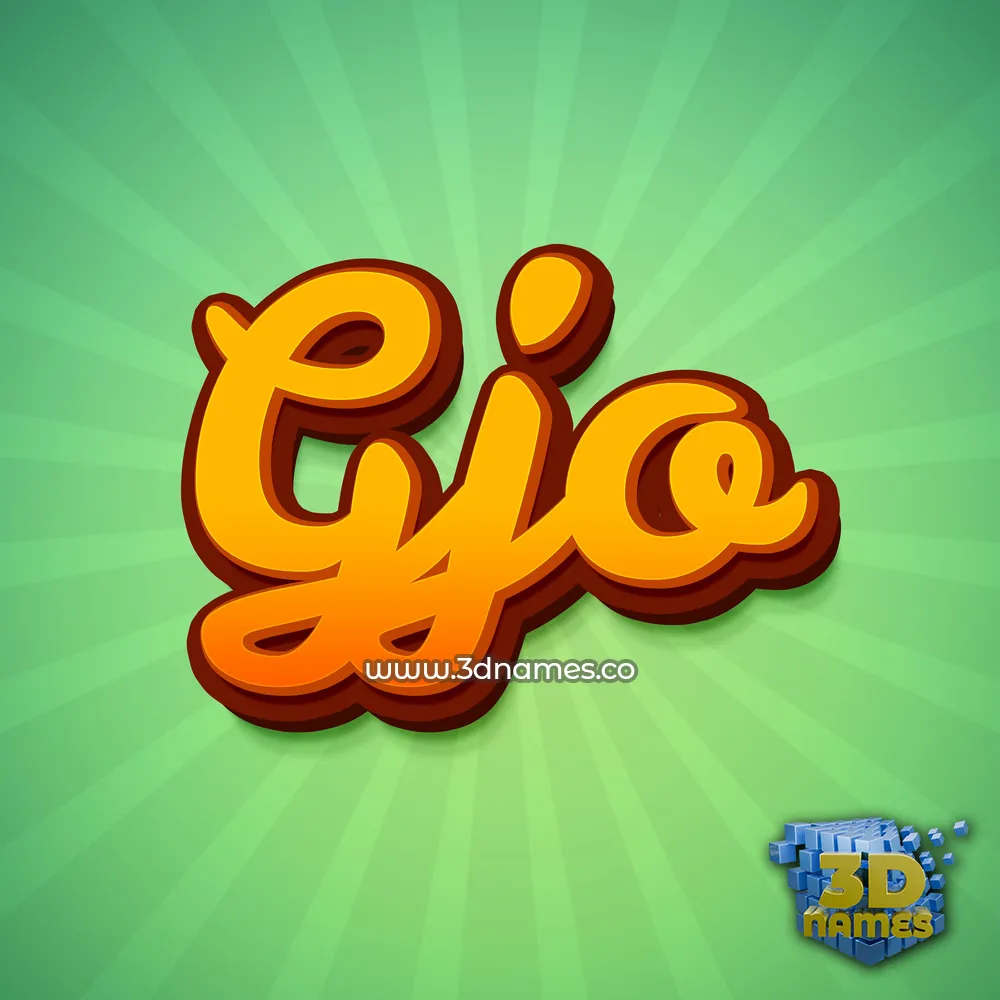 gjo in Green Rays style - 3D name wallpaper