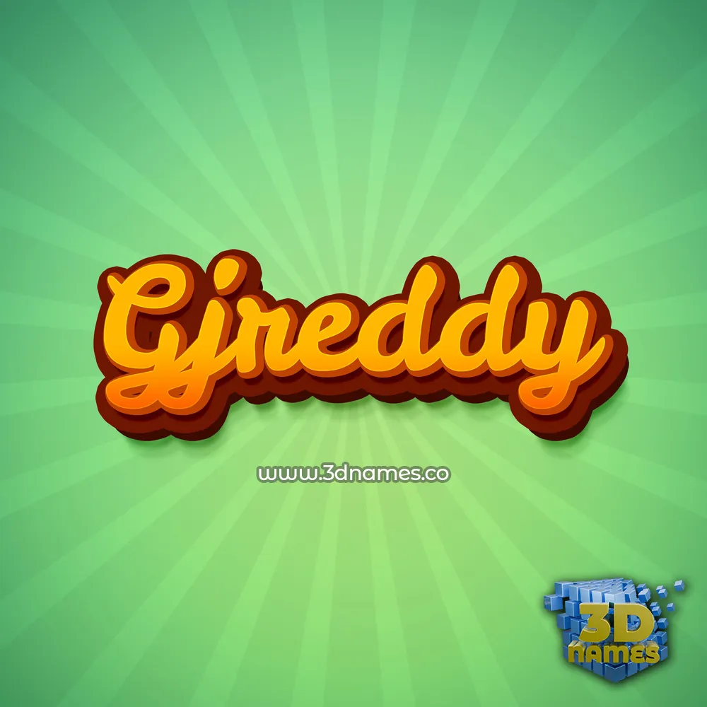 gjreddy in Green Rays style - 3D name wallpaper
