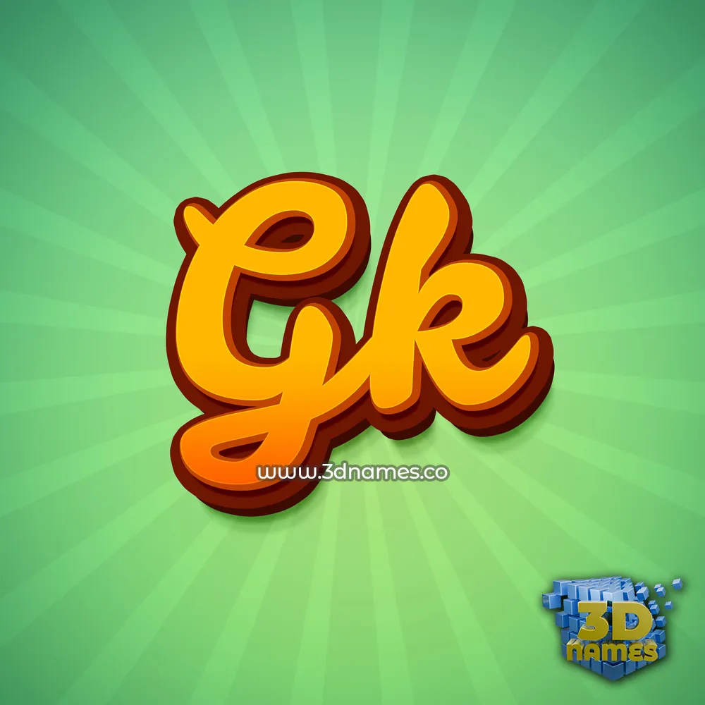 gk in Green Rays style - 3D name wallpaper