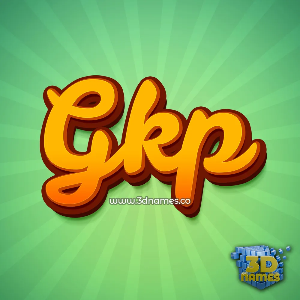 gkp in Green Rays style - 3D name wallpaper