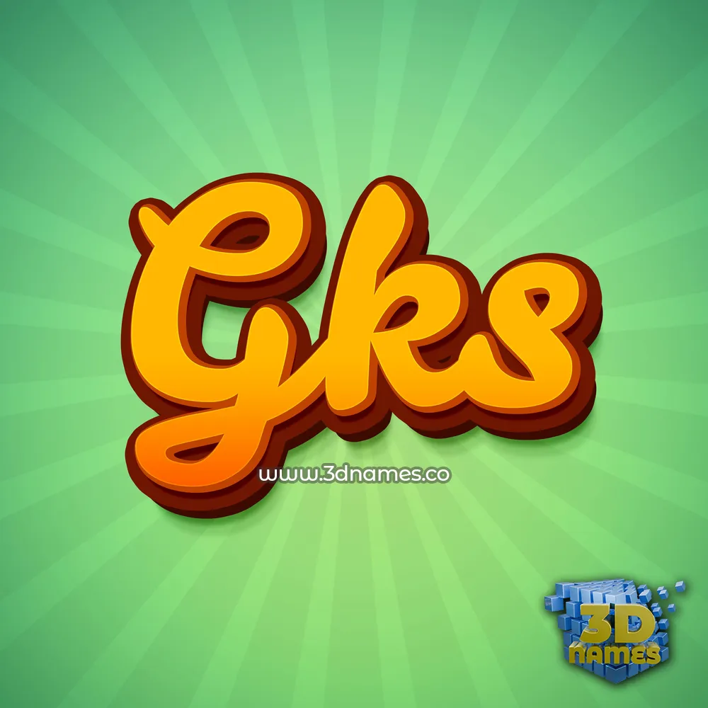 gks in Green Rays style - 3D name wallpaper
