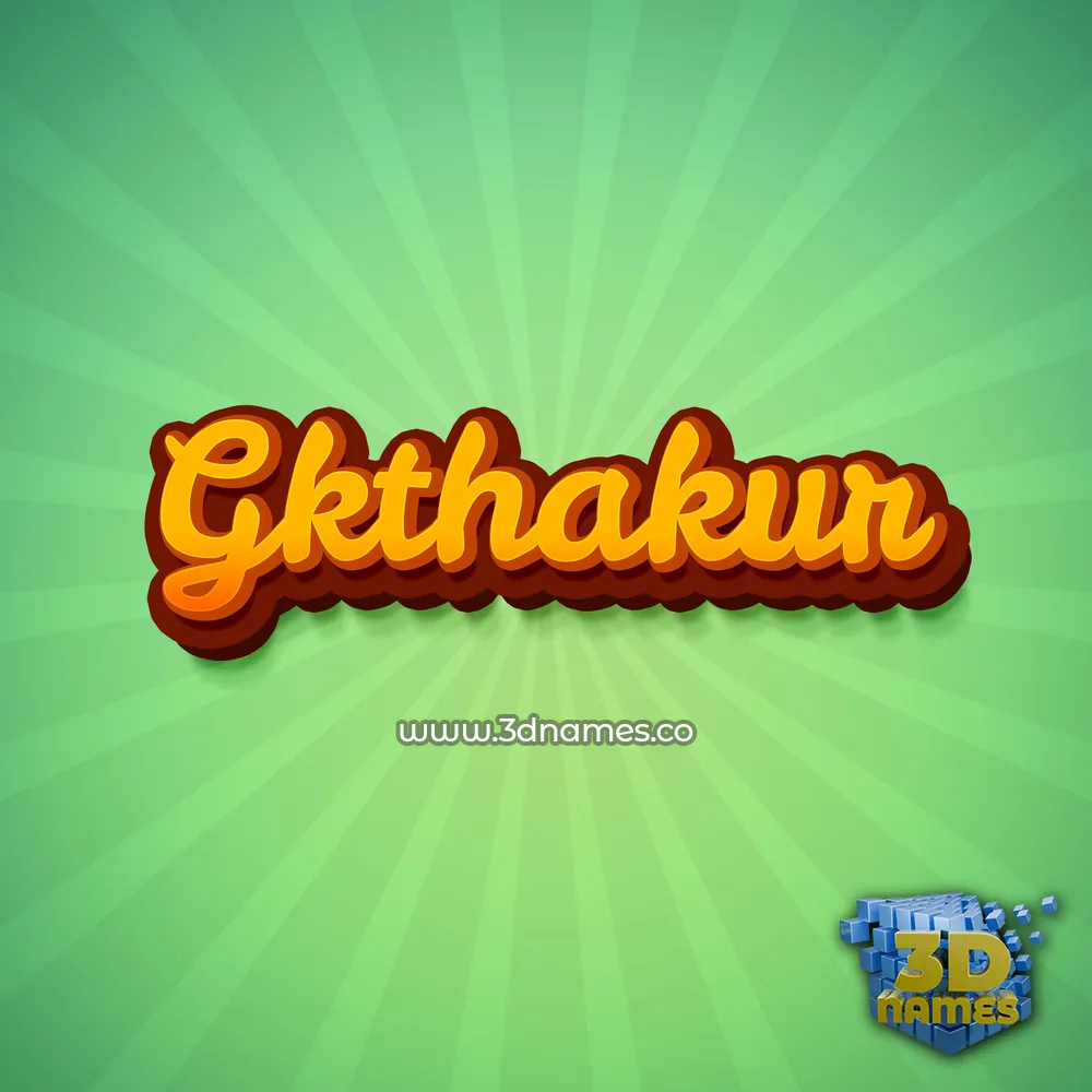 gkthakur in Green Rays style - 3D name wallpaper