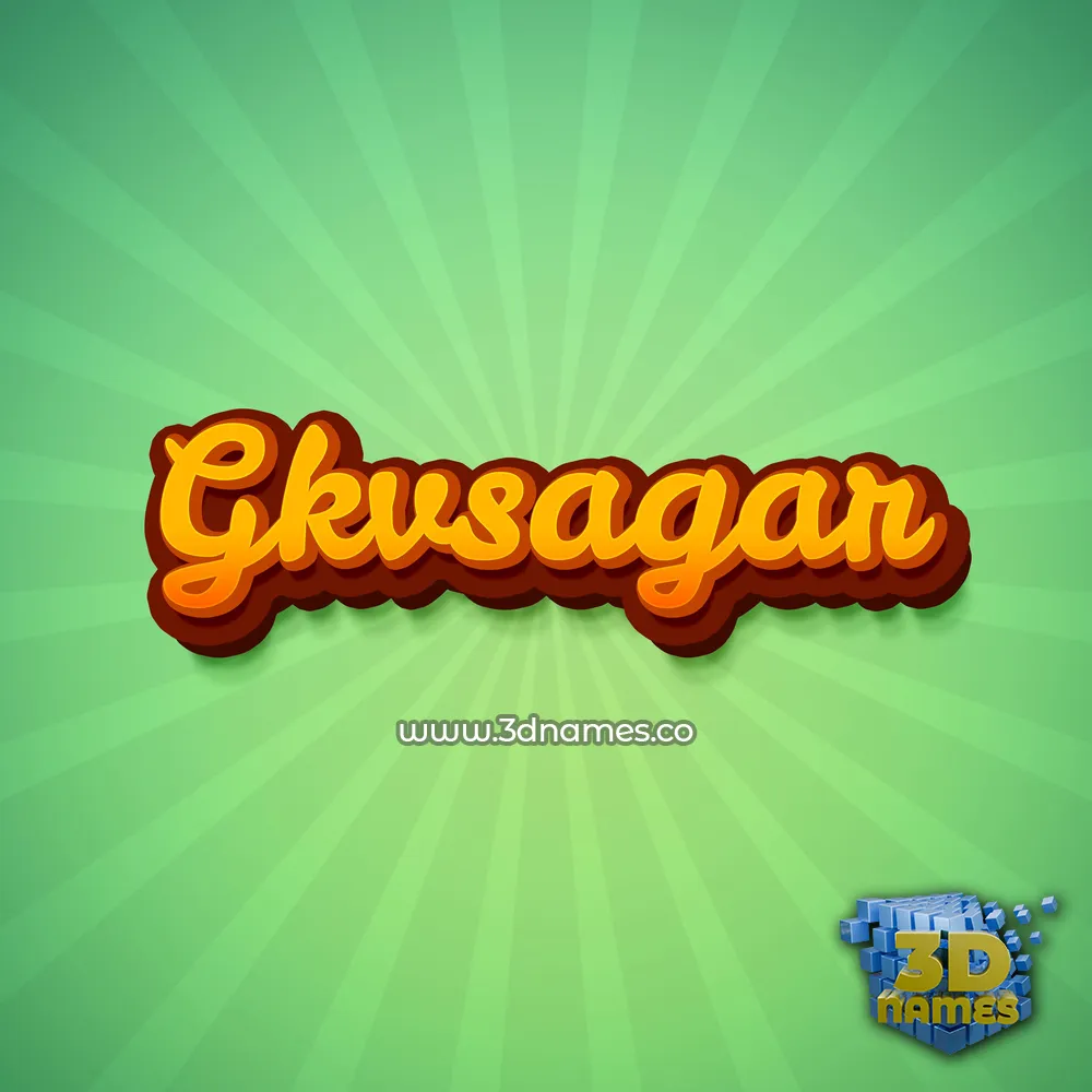 gkvsagar in Green Rays style - 3D name wallpaper