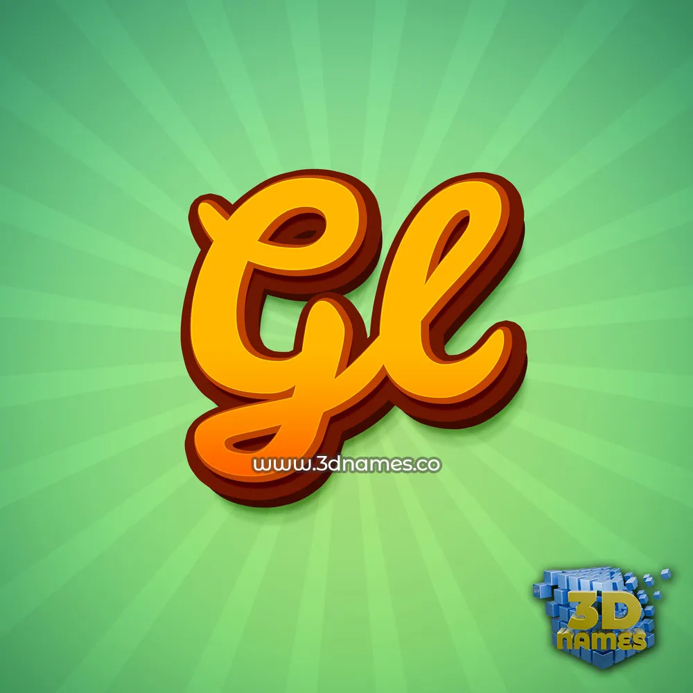 gl in Green Rays style - 3D name wallpaper