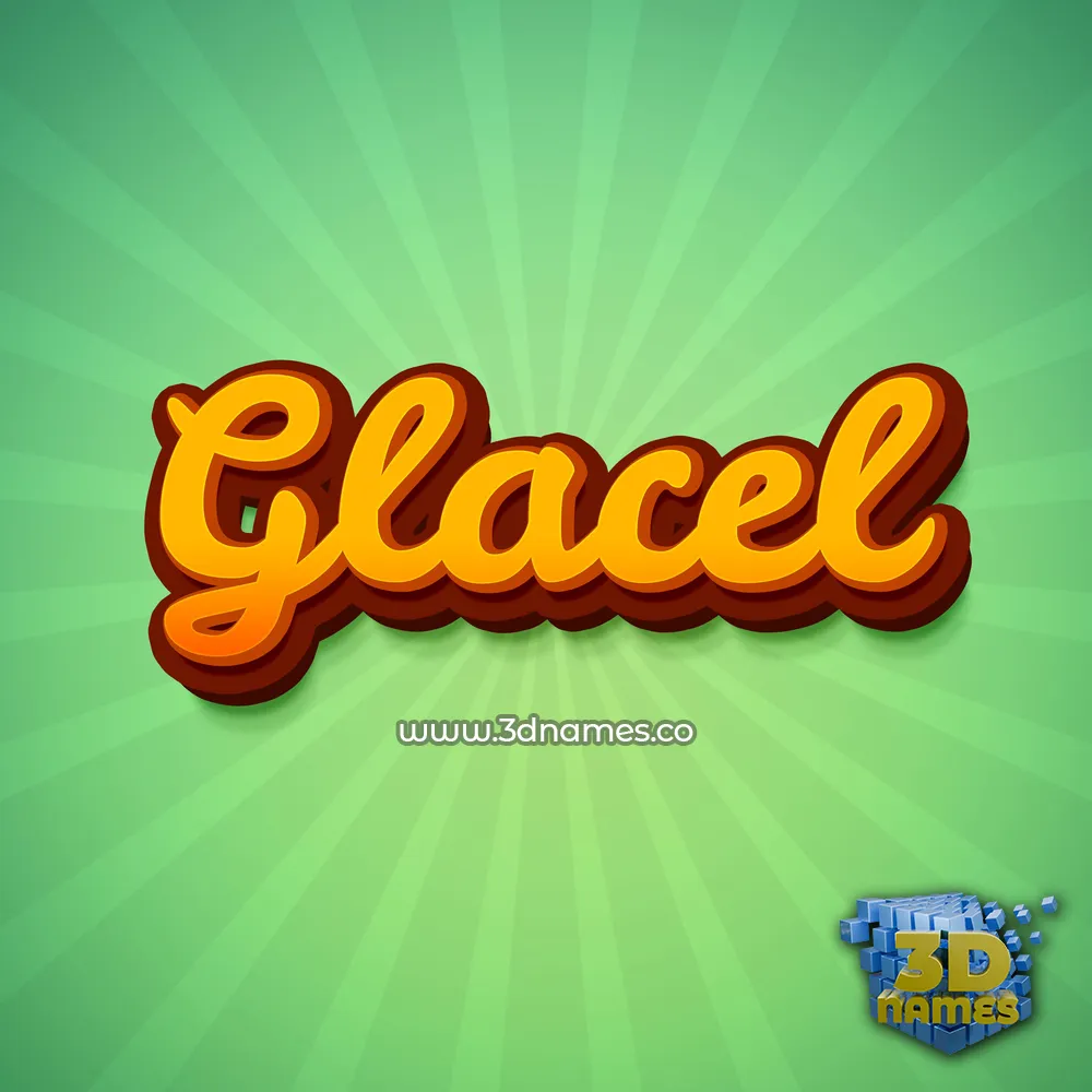glacel in Green Rays style - 3D name wallpaper