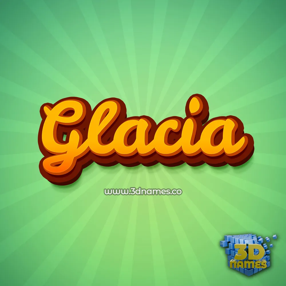 glacia in Green Rays style - 3D name wallpaper