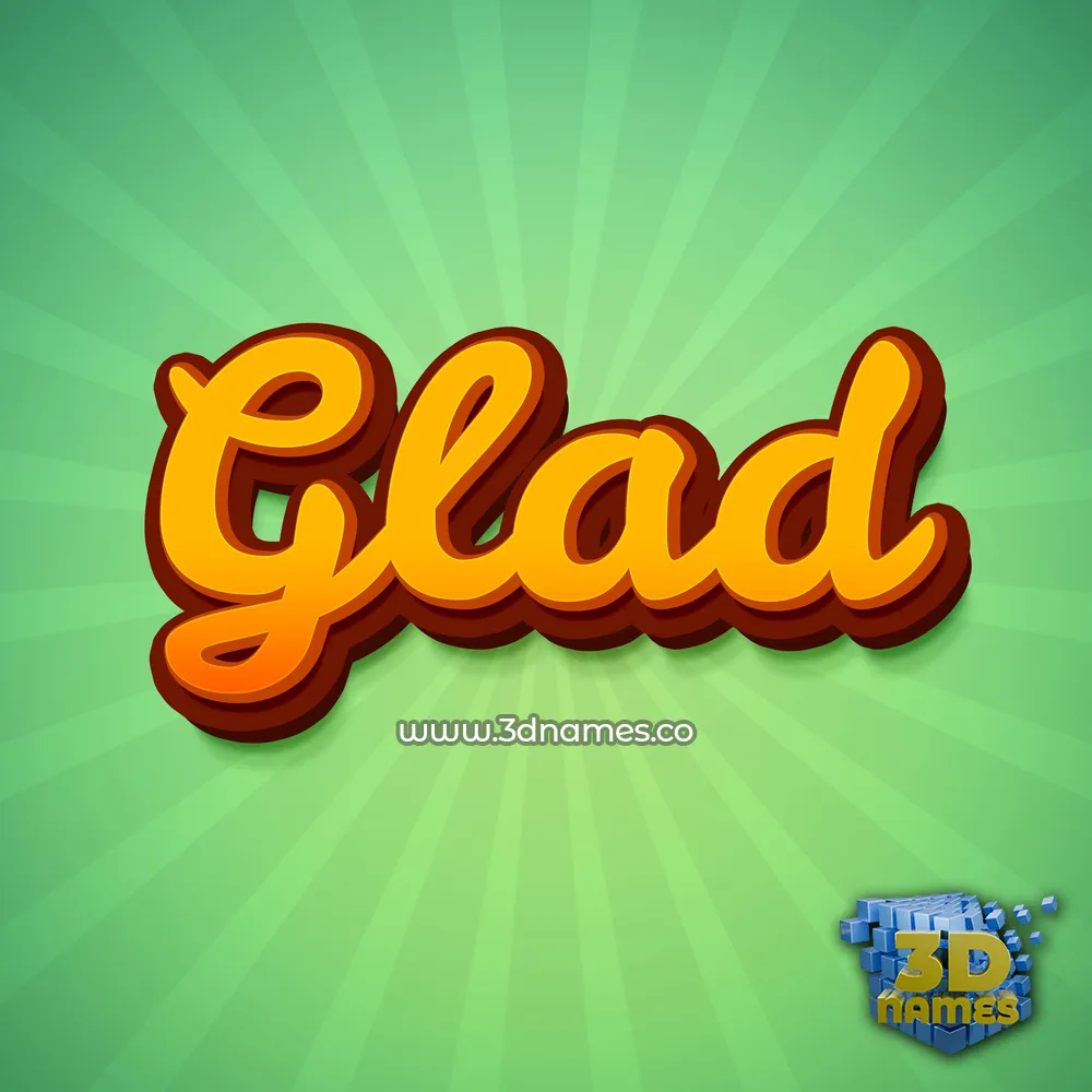 glad in Green Rays style - 3D name wallpaper