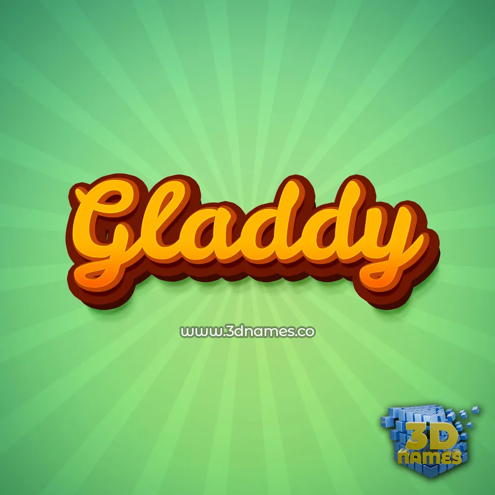 gladdy in Green Rays style - 3D name wallpaper