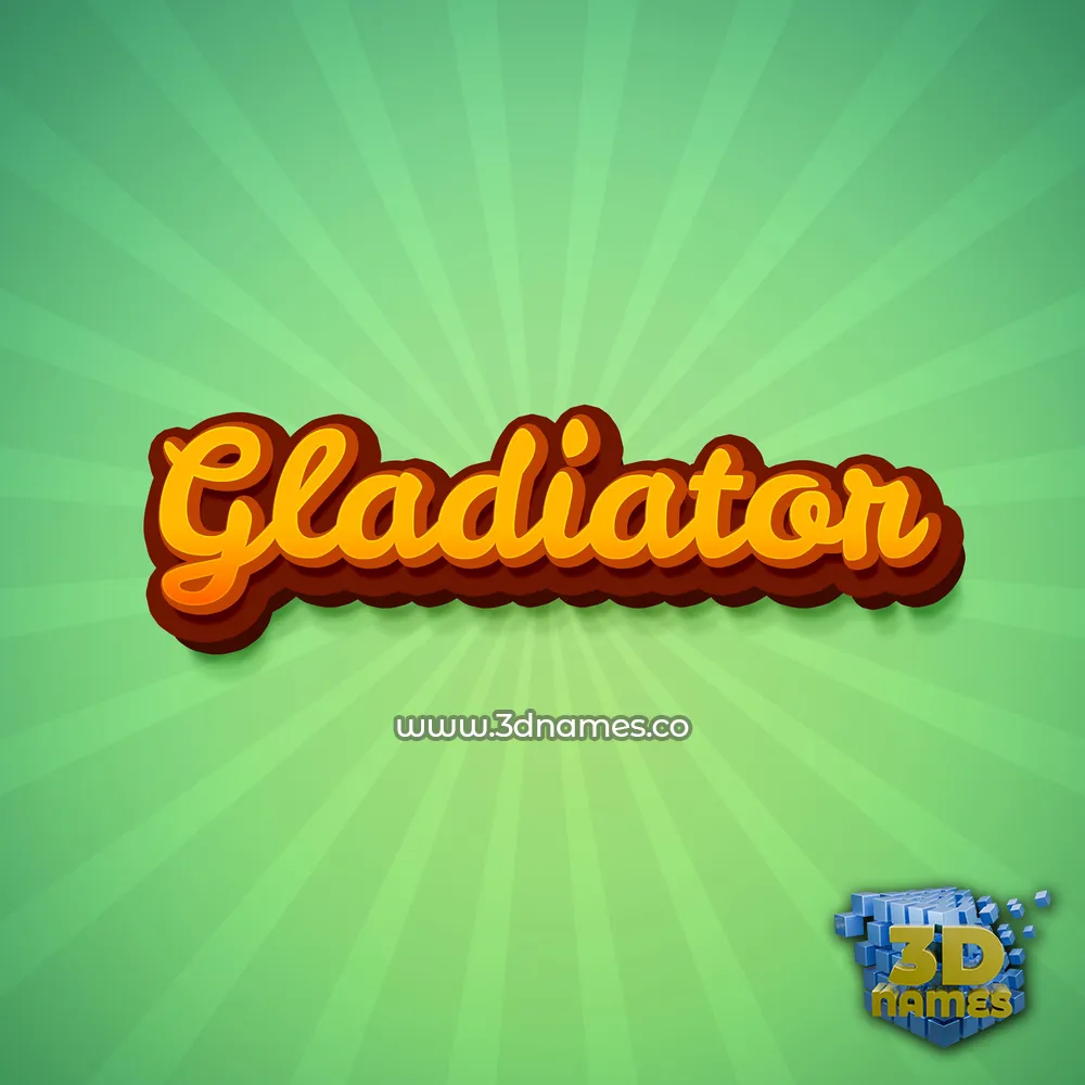 gladiator in Green Rays style - 3D name wallpaper
