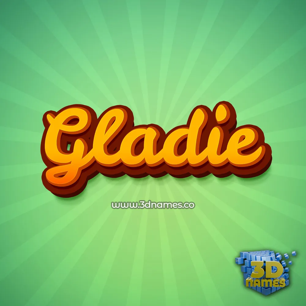 gladie in Green Rays style - 3D name wallpaper