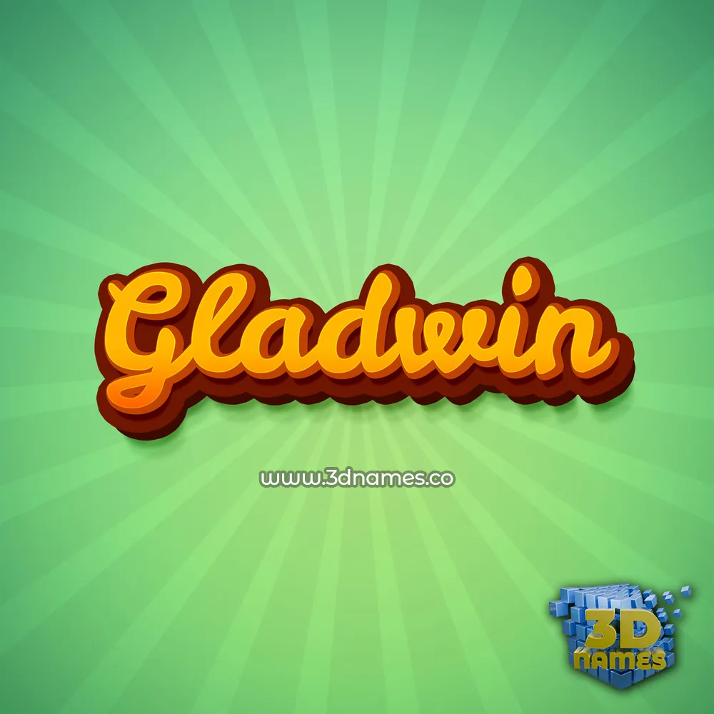 gladwin in Green Rays style - 3D name wallpaper