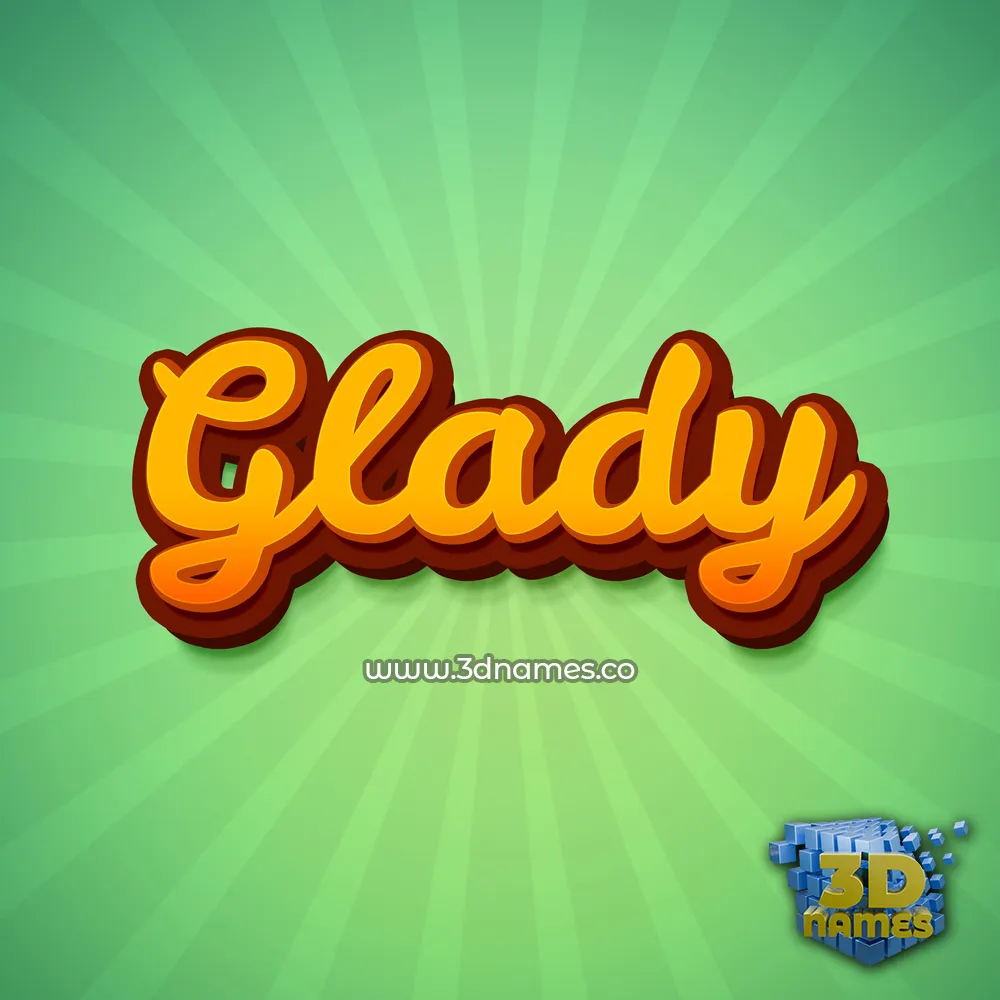 glady in Green Rays style - 3D name wallpaper