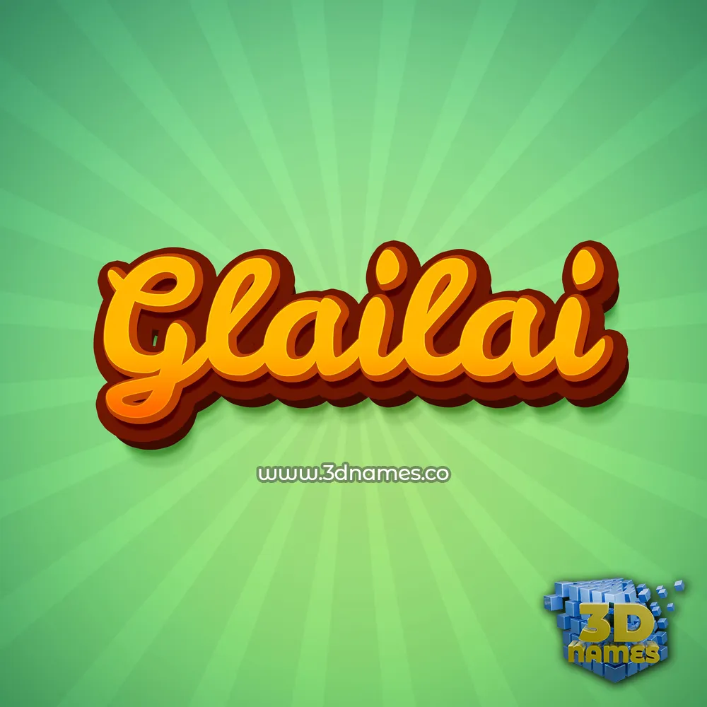 glailai in Green Rays style - 3D name wallpaper
