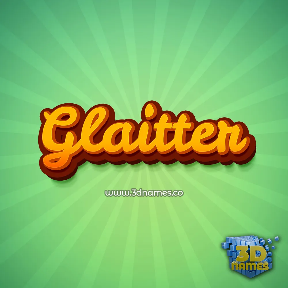 glaitter in Green Rays style - 3D name wallpaper
