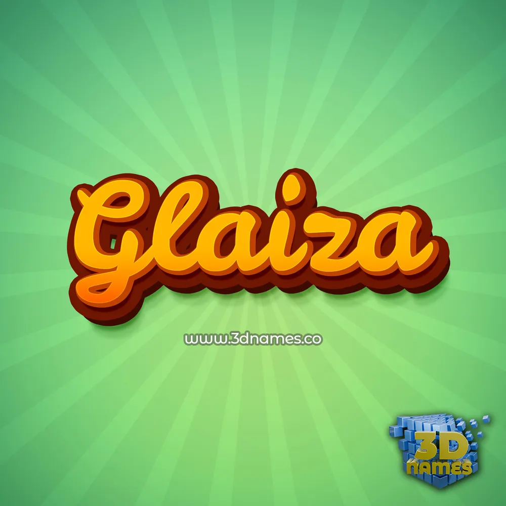 glaiza in Green Rays style - 3D name wallpaper
