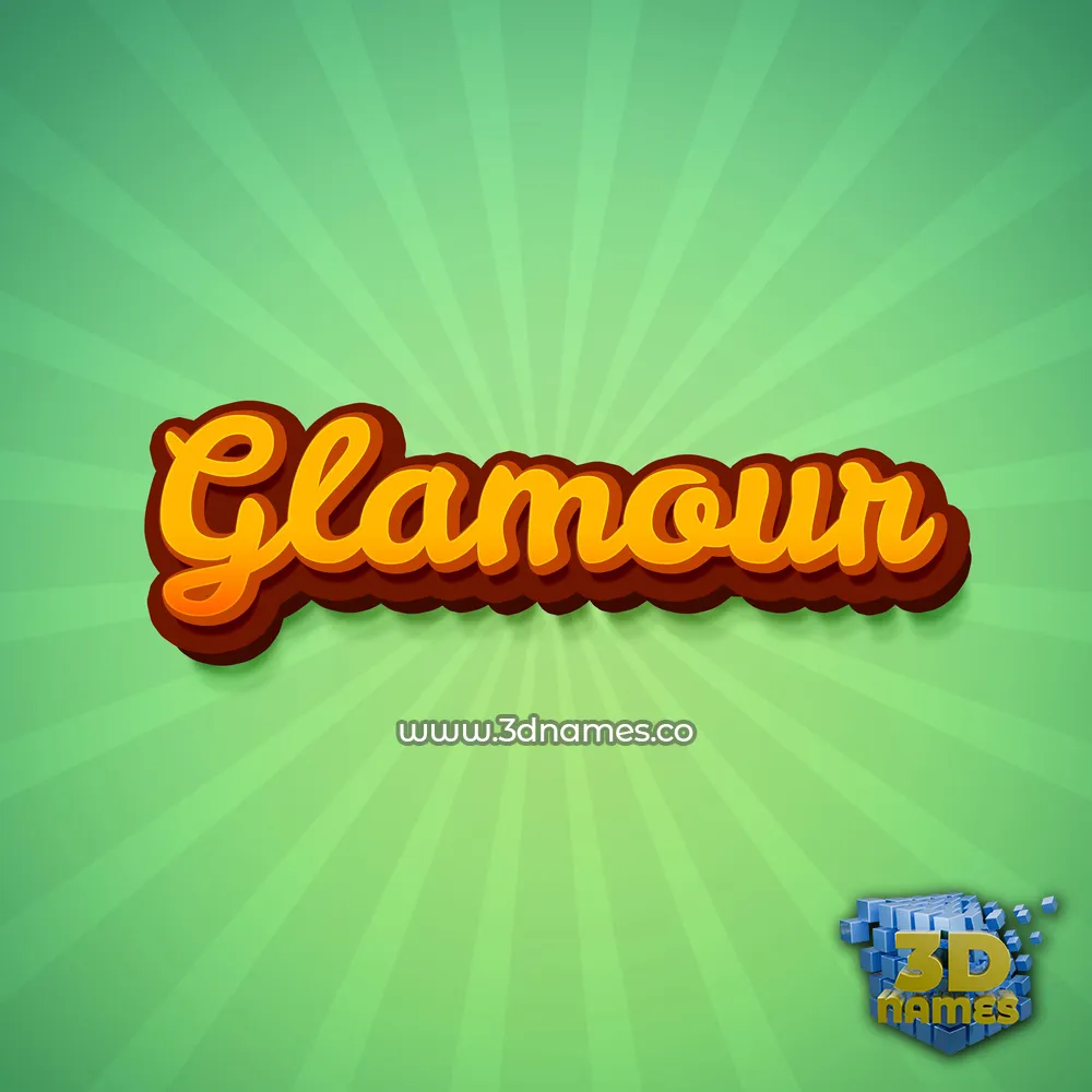 glamour in Green Rays style - 3D name wallpaper