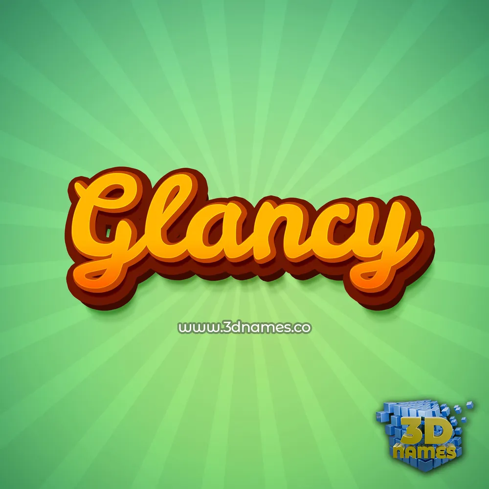 glancy in Green Rays style - 3D name wallpaper