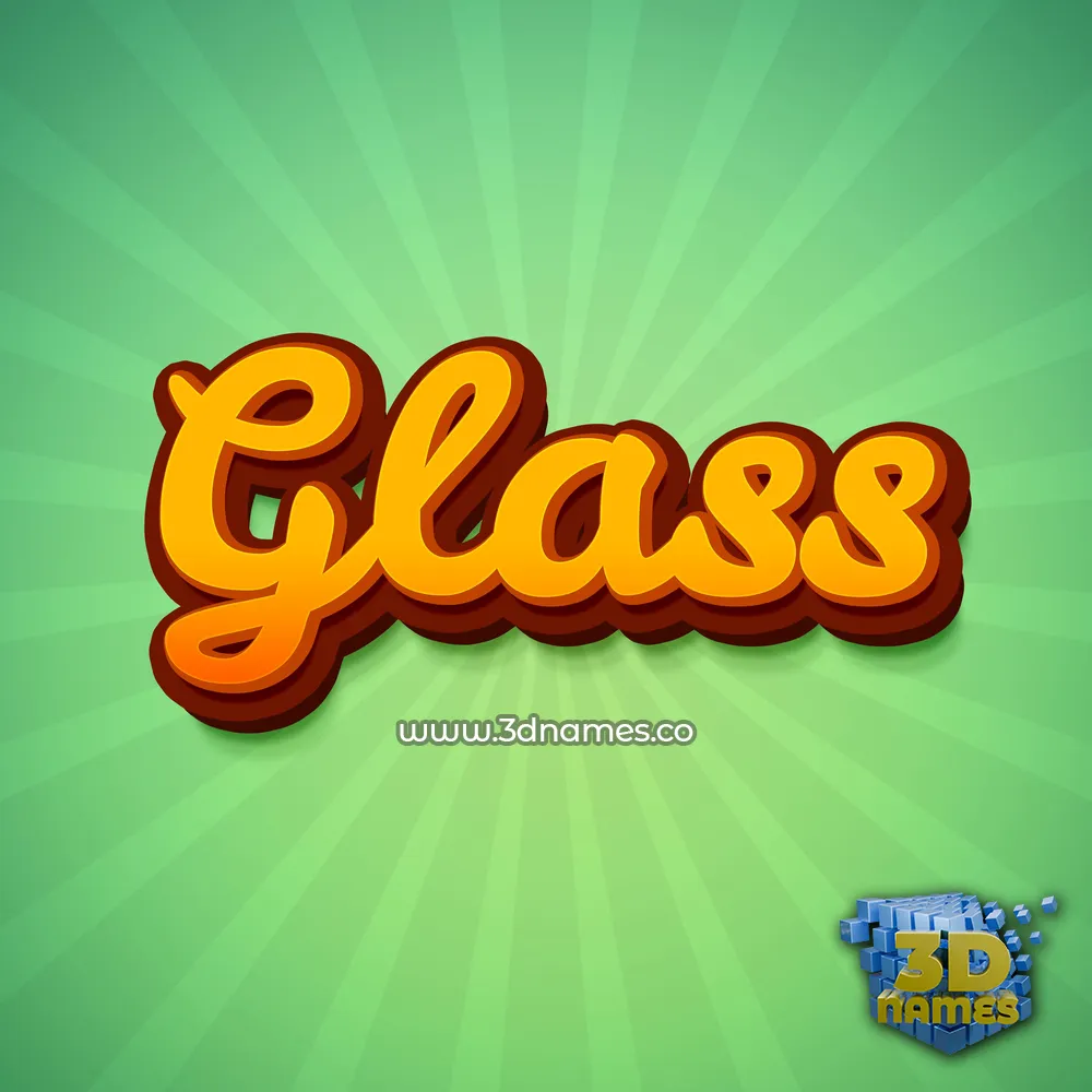 glass in Green Rays style - 3D name wallpaper