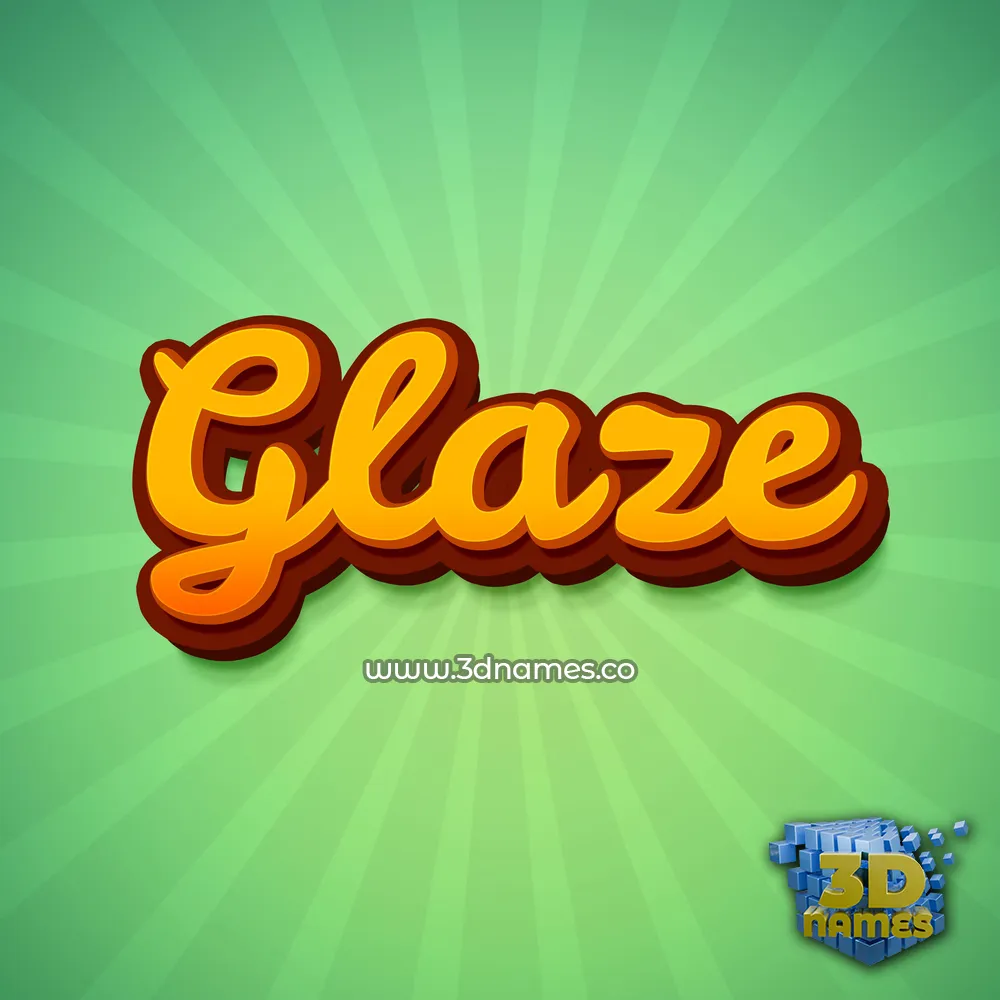 glaze in Green Rays style - 3D name wallpaper