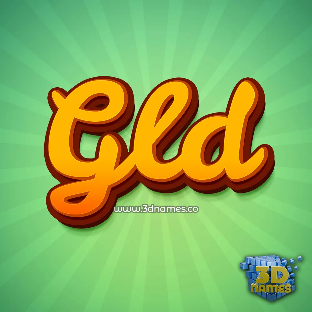 gld in Green Rays style - 3D name wallpaper