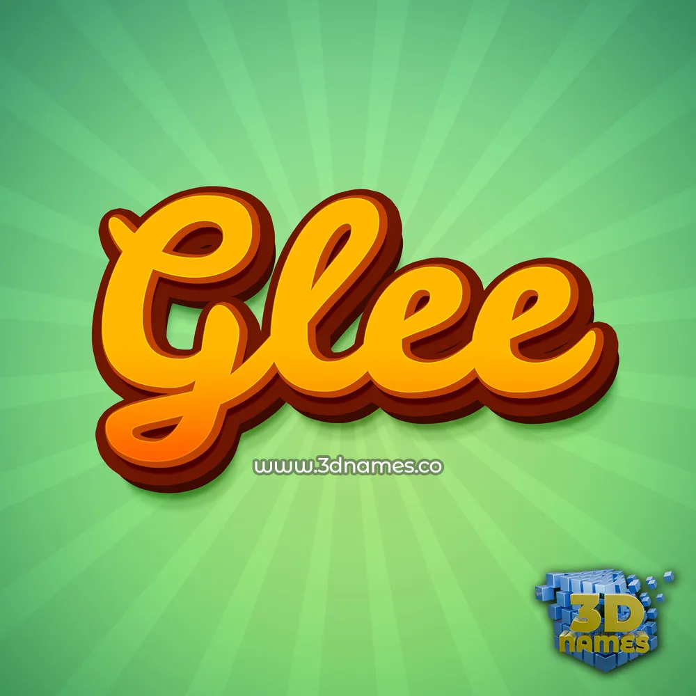glee in Green Rays style - 3D name wallpaper