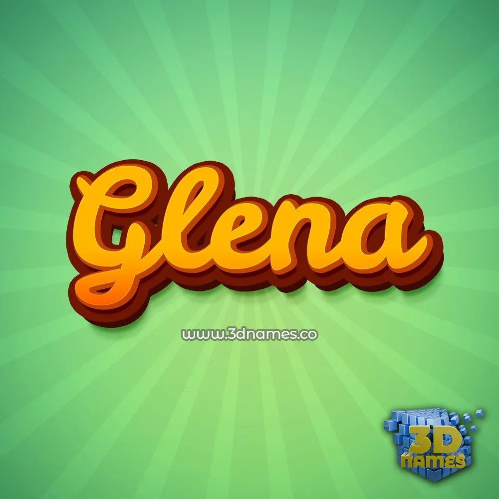 glena in Green Rays style - 3D name wallpaper