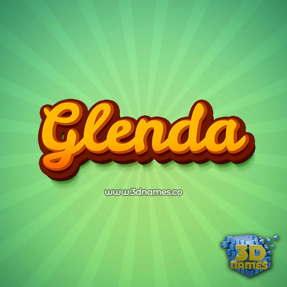 glenda in Green Rays style - 3D name wallpaper