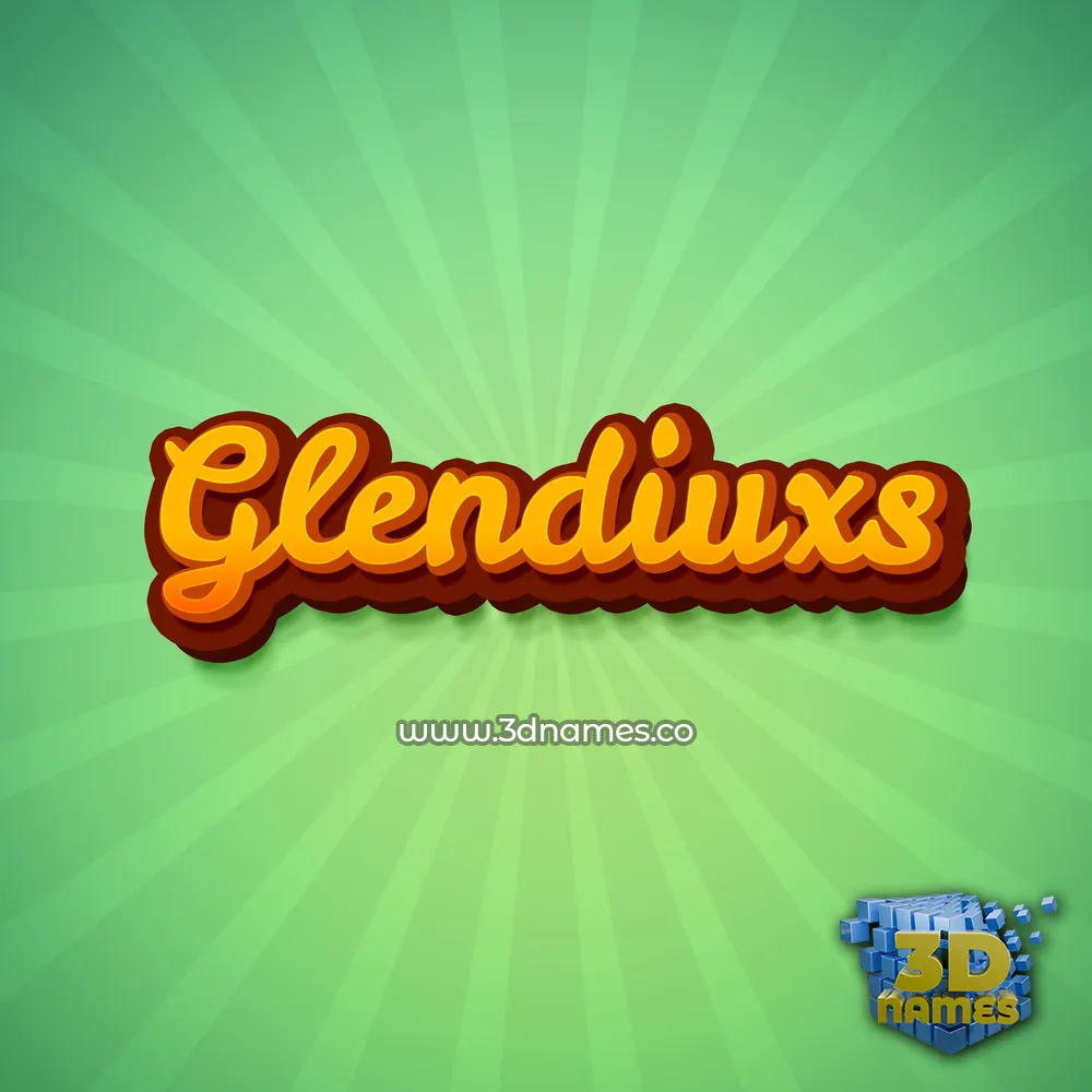 glendiuxs in Green Rays style - 3D name wallpaper