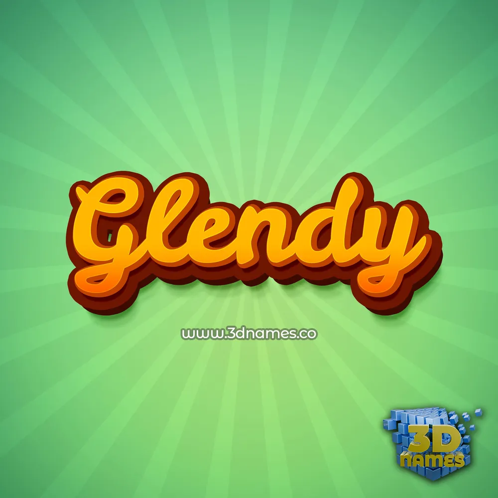 glendy in Green Rays style - 3D name wallpaper