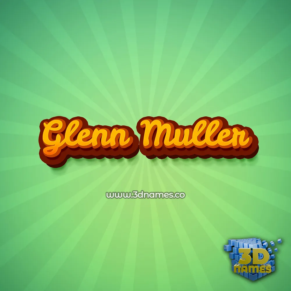 glenn muller in Green Rays style - 3D name wallpaper