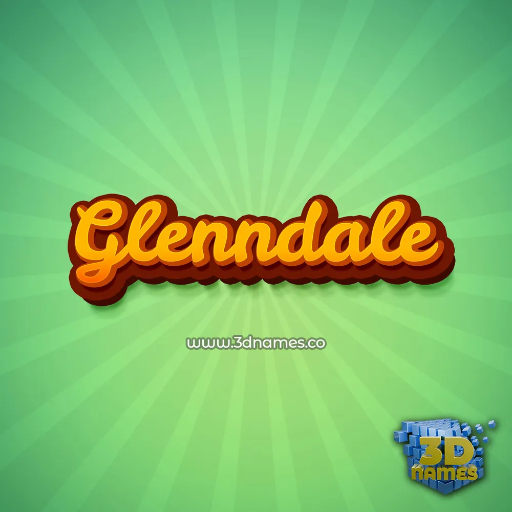 glenndale in Green Rays style - 3D name wallpaper