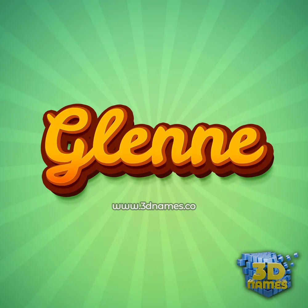 glenne in Green Rays style - 3D name wallpaper
