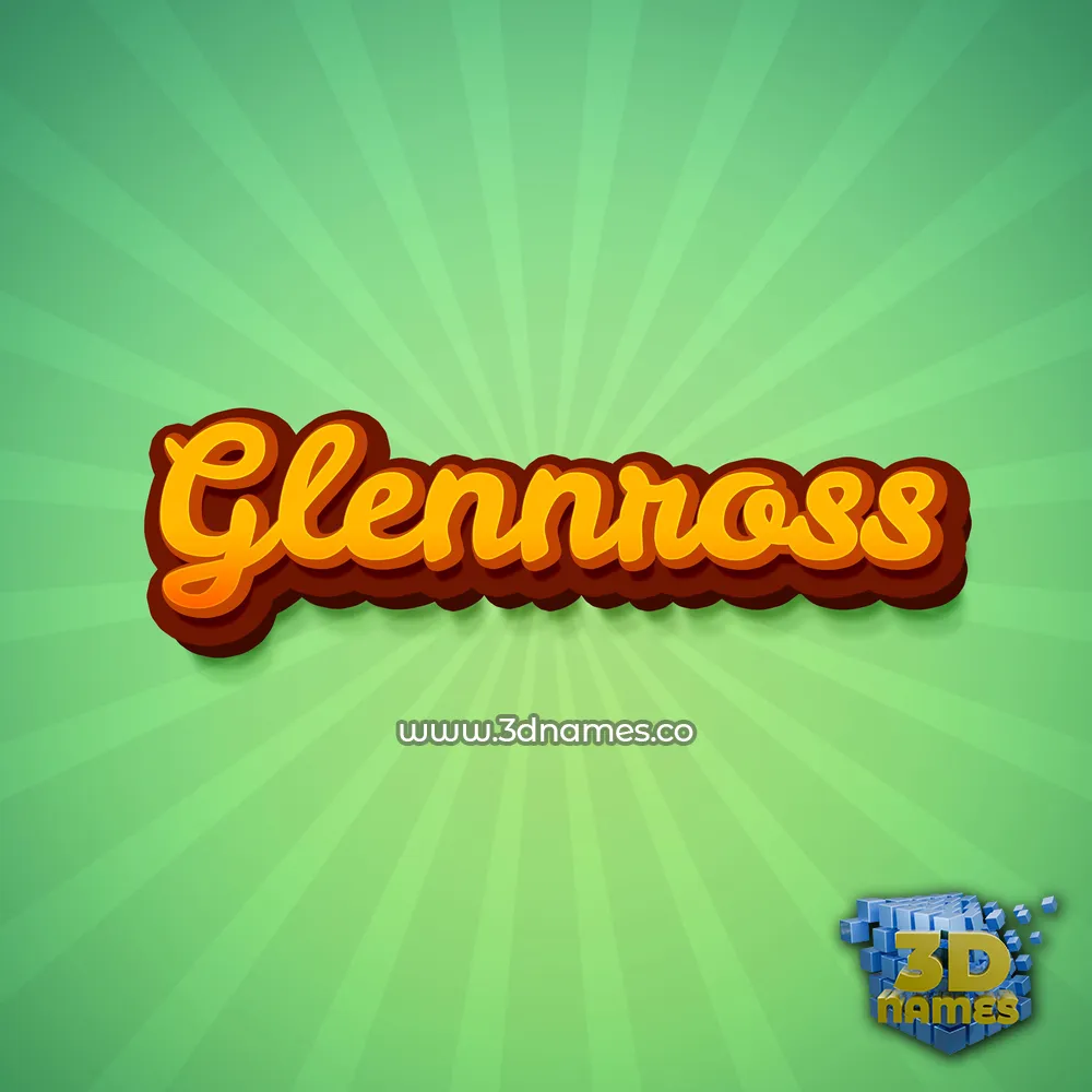 glennross in Green Rays style - 3D name wallpaper