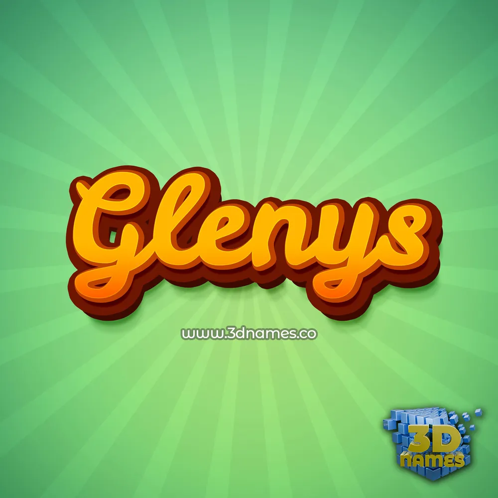 glenys in Green Rays style - 3D name wallpaper
