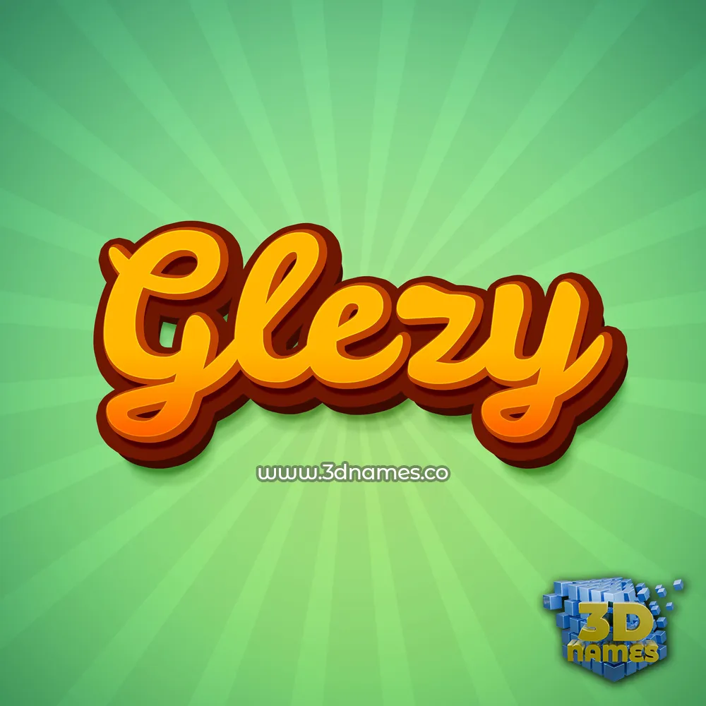 glezy in Green Rays style - 3D name wallpaper