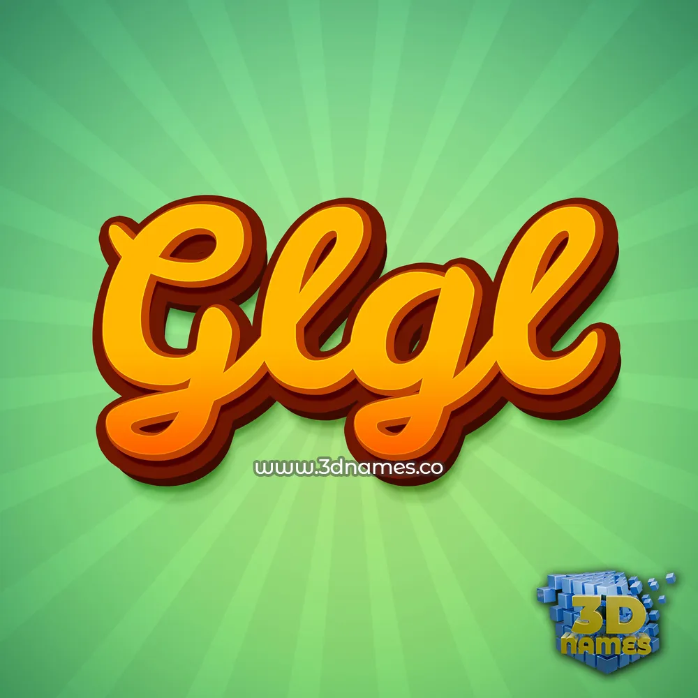 glgl in Green Rays style - 3D name wallpaper